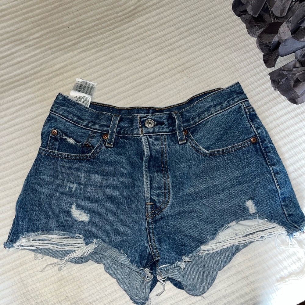 Levi's Distressed Blue Jean Shorts